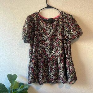 W5 floral peplum blouse Medium
